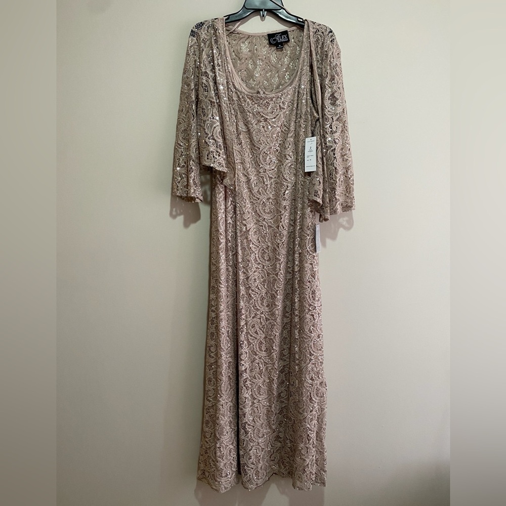 Alex Evenings Sequin Lace Jacket Formal Gown - Picture 9 of 10